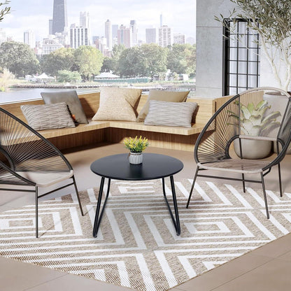 Fokebel Patio Outdoor Couchtisch Set 2er Pack Schwarz