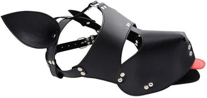 Sex Bondage Hund Ledermaske SM Kopfmaske BDSM Maske Schwarz
