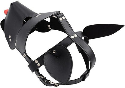 BDSM Hund Ledermaske Schwarz SM Sexspielzeug Restraint Haube