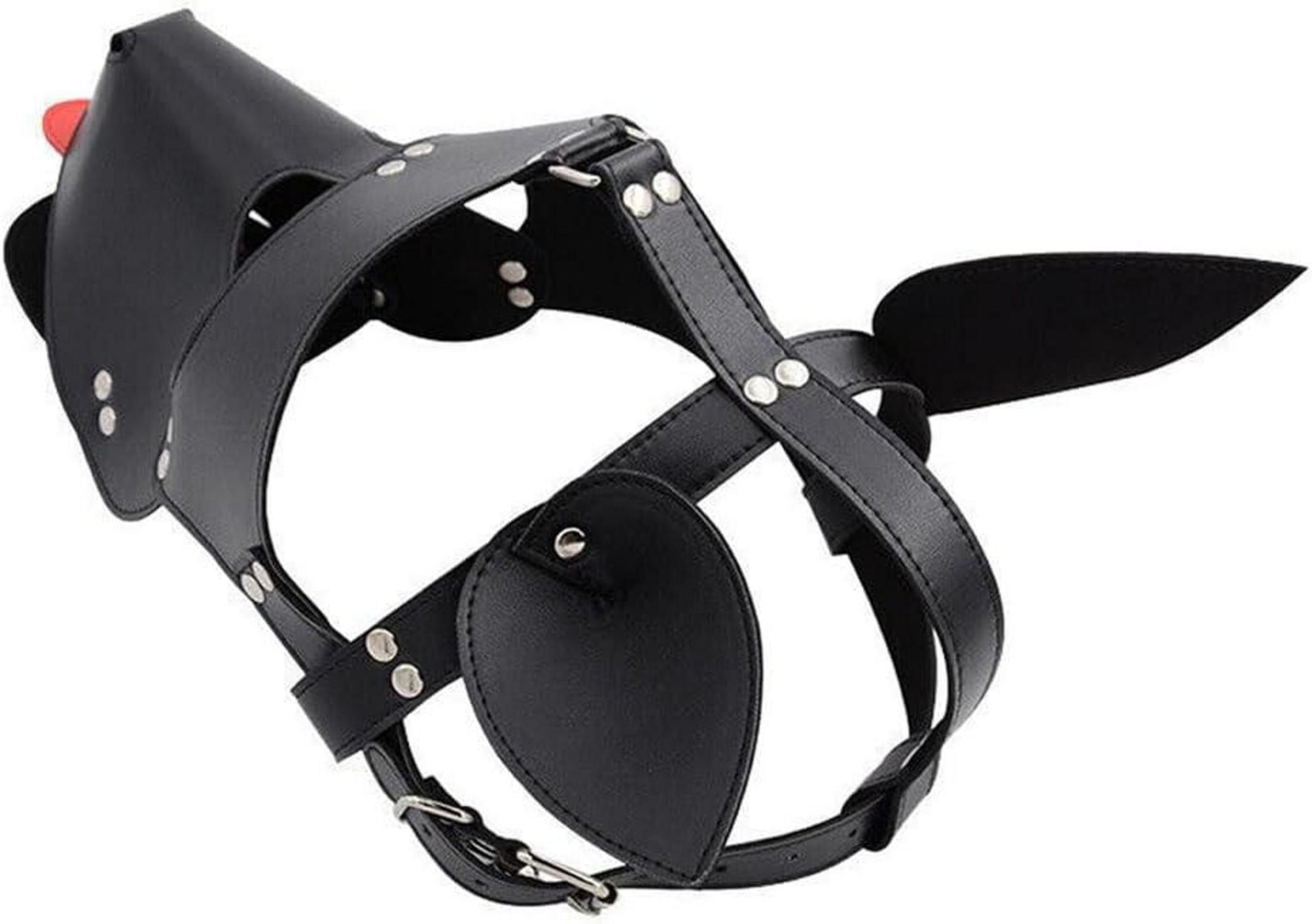 BDSM Hund Ledermaske Schwarz SM Sexspielzeug Restraint Haube