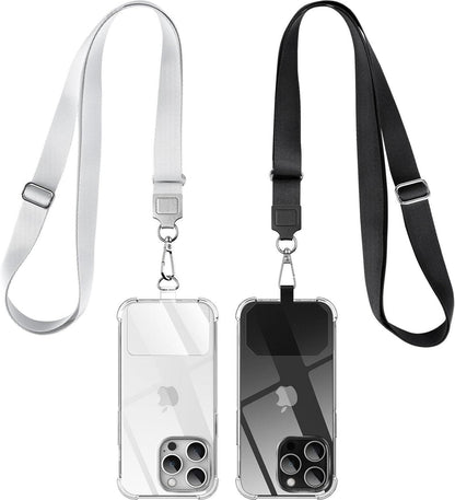 Handykette Universal 2 Stück Smartphone Schlüsselband Schwarz Grau