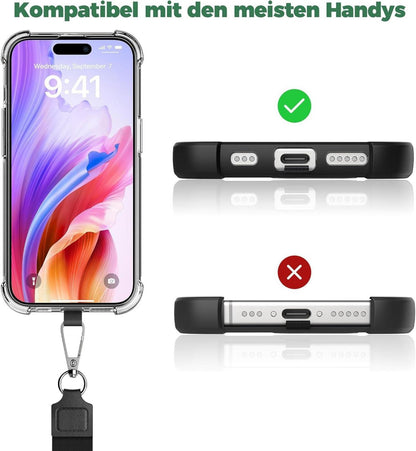 Handykette Universal 2 Stück Smartphone Hülle Schwarz