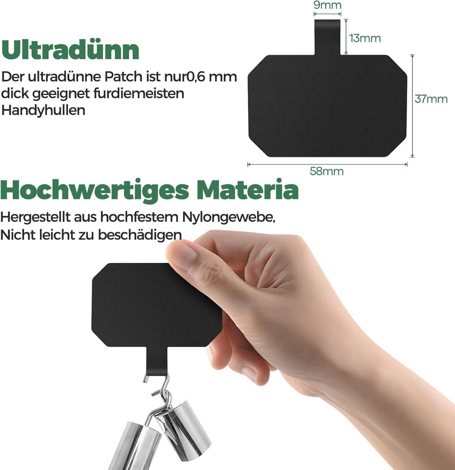 Handykette 2 Stück Universal 2× Pad Einstellbar Schlüsselband Schwarz