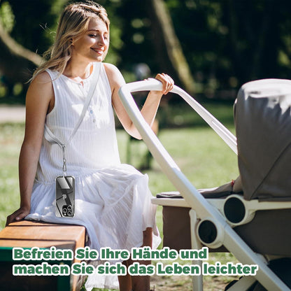Caslord Handykette Universal 2 Stück Schwarz Grau Halsband Schlüsselband Smartphones Hülle kombinierbar