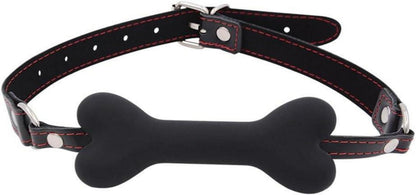 Silikon Mundknebel Schwarz Hundeknochen SM Ball Gag BDSM Erotik