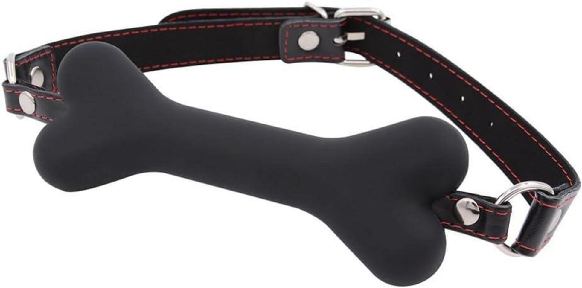 Hundeknochen Mundknebel Silikon Schwarz BDSM Erotik Bondage