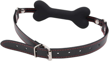 Silikon Mundknebel Schwarz Hundeknochen SM Ball Gag BDSM Erotik