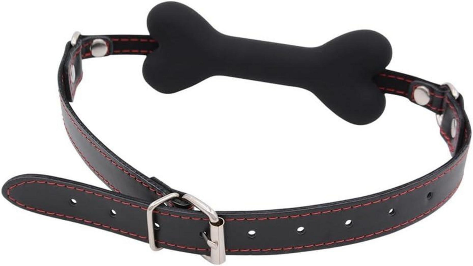 Silikon Mundknebel Schwarz Hundeknochen SM Ball Gag BDSM Erotik