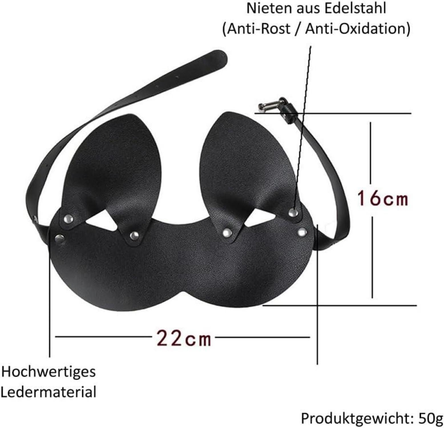 Moinha SM Leder Augenbinde mit Nieten für Damen