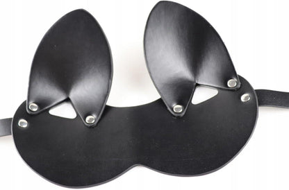 Moinha SM Leder Augenmaske mit Nieten für Damen BDSM Erotik Masken Bondage