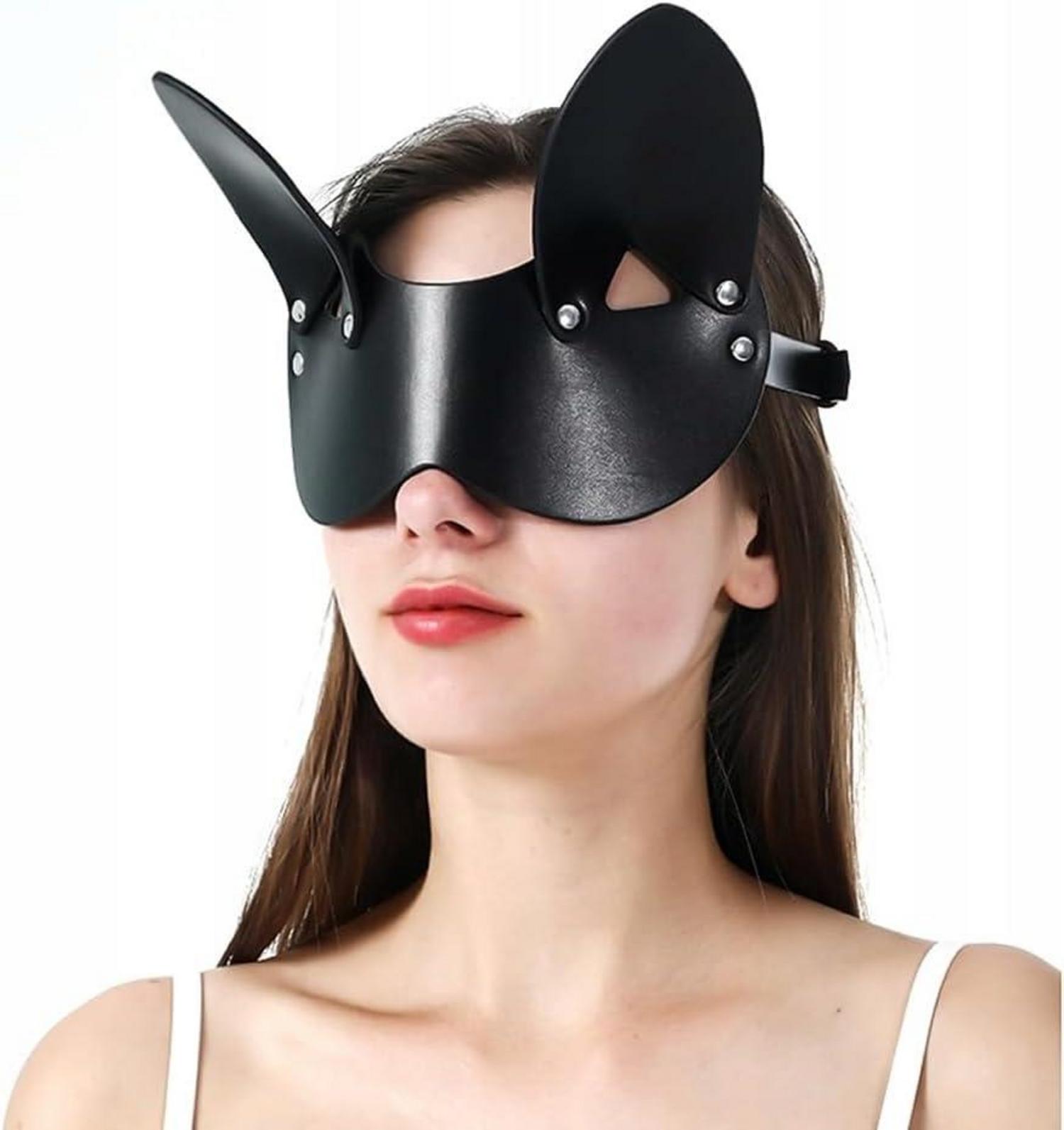 Moinha SM Leder Augenbinde Katzenmaske Erotik BDSM Fetisch Bondage Sexspielzeug