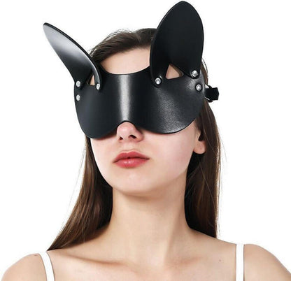 SM Leder Augenbinde mit Nieten für Damen BDSM Erotik Maske