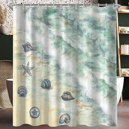 Duschvorhang Muschel Antischimmel 200x200cm Wasserabweisend Polyester