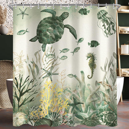 Duschvorhang Meeresschildkröte Textil wasserabweisend 240x200cm