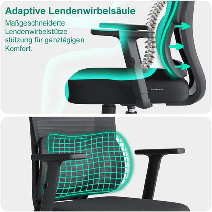 Bürostuhl Ergonomisch mit Mesh-Sitzkissen, verstellbarer