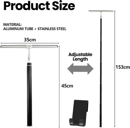 Duschabzieher Set 35cm Breit Teleskopstange 45-153cm