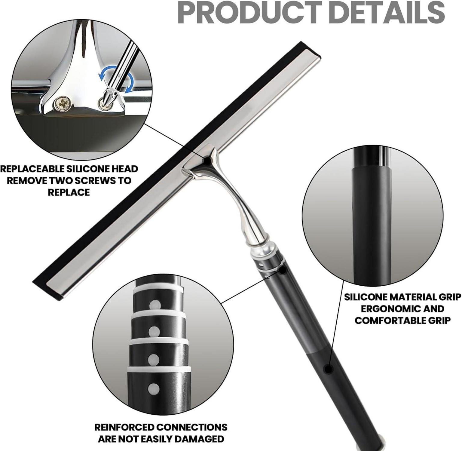 Duschabzieher Set ohne Bohren 35cm-153cm einziehbar
