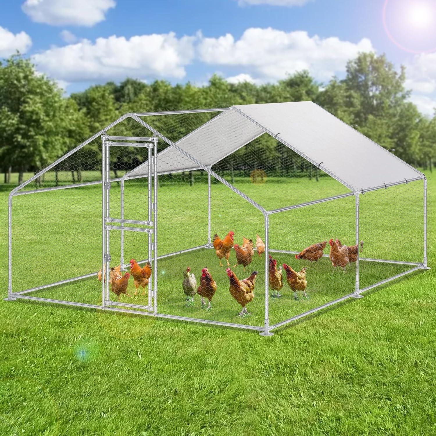 Freigehege Hühner Kaninchen Wasserdichtes PE-Farbtuch Silber 3x4x2m