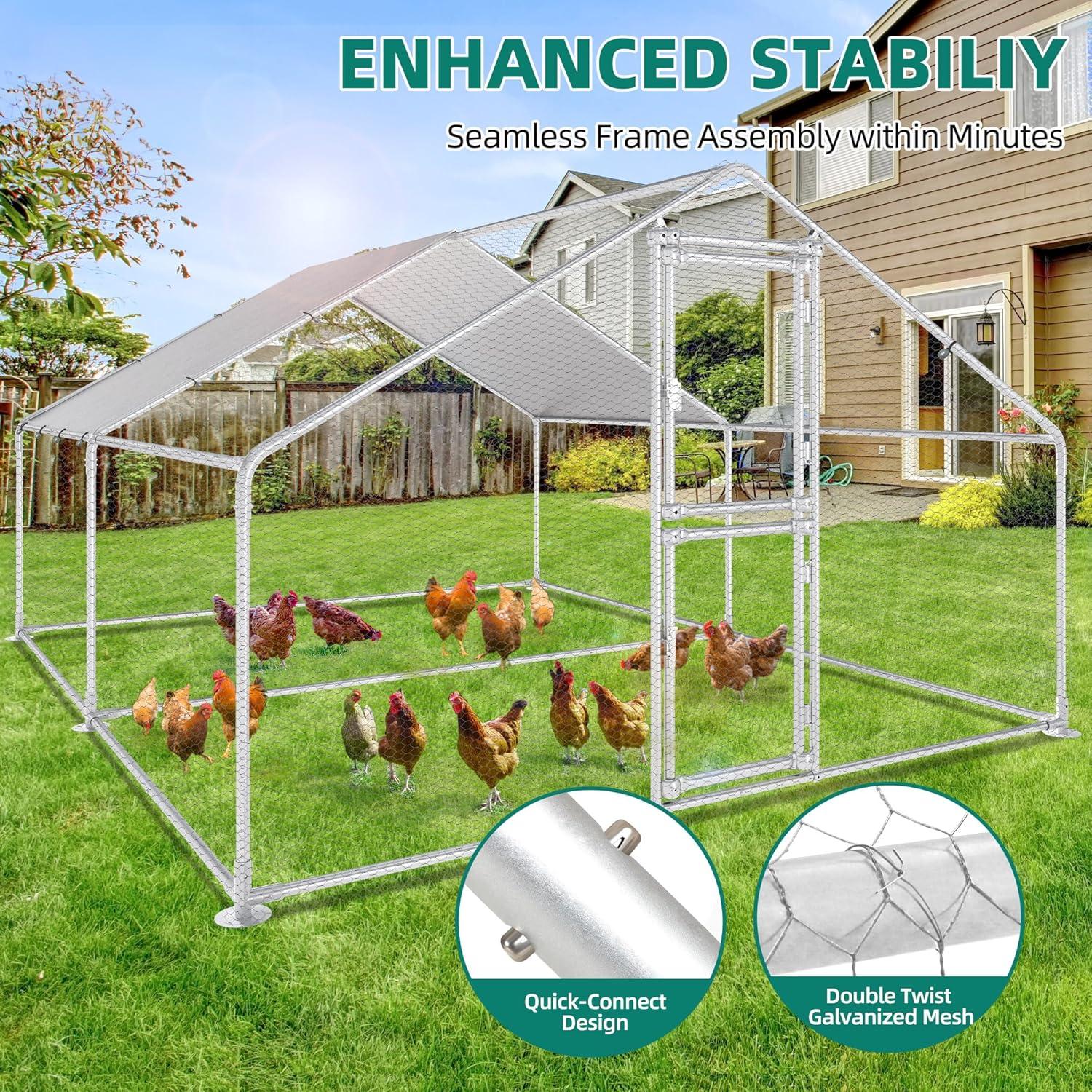 Hühnerstall Freilaufgehege Kaninchen Wasserdichtes PE-Farbtuch 3x4x2m