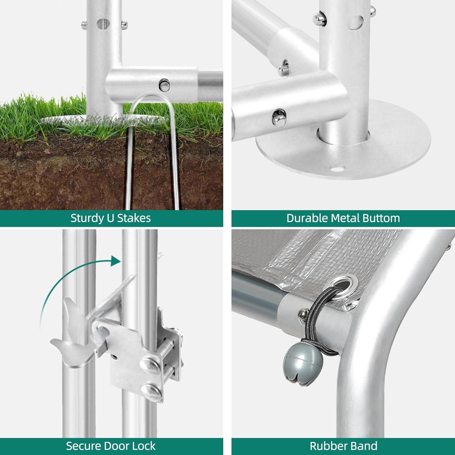 Hühnerstall Freilaufgehege Kaninchen mit PE-Farbtuch 3x6x2m