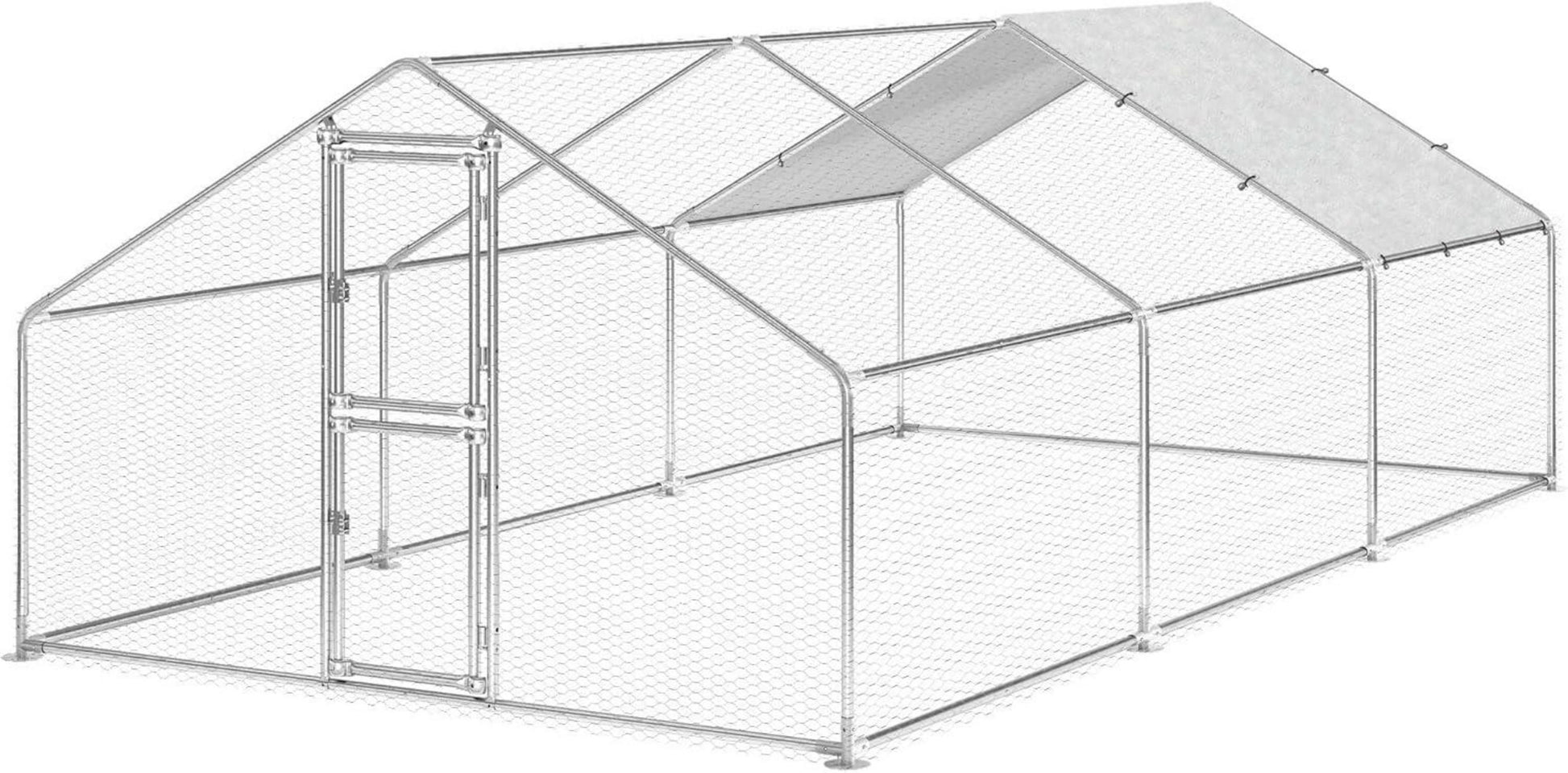 Großes Hühnergehege Freilaufgehege Kaninchen Sicherheitsschloss PE-Plane 3x6m