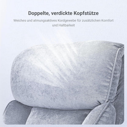 Bürostuhl Drehstuhl Grau Samt Ergonomisch 200kg Belastbarkeit