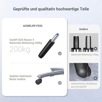 Ergonomischer Gaming Bürostuhl 200kg, Samt, Höhenverst., Drehbar