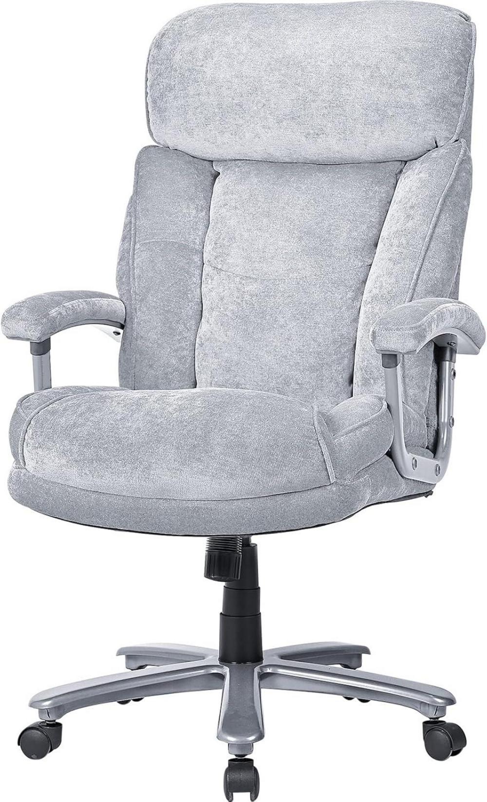 Bürostuhl Drehstuhl Grau Samt Ergonomisch 200kg Belastbarkeit