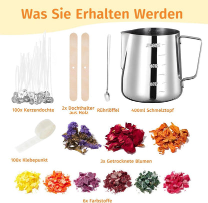 DIY Kerzenherstellungsset mit Edelstahl-Schmelztiegel, 6