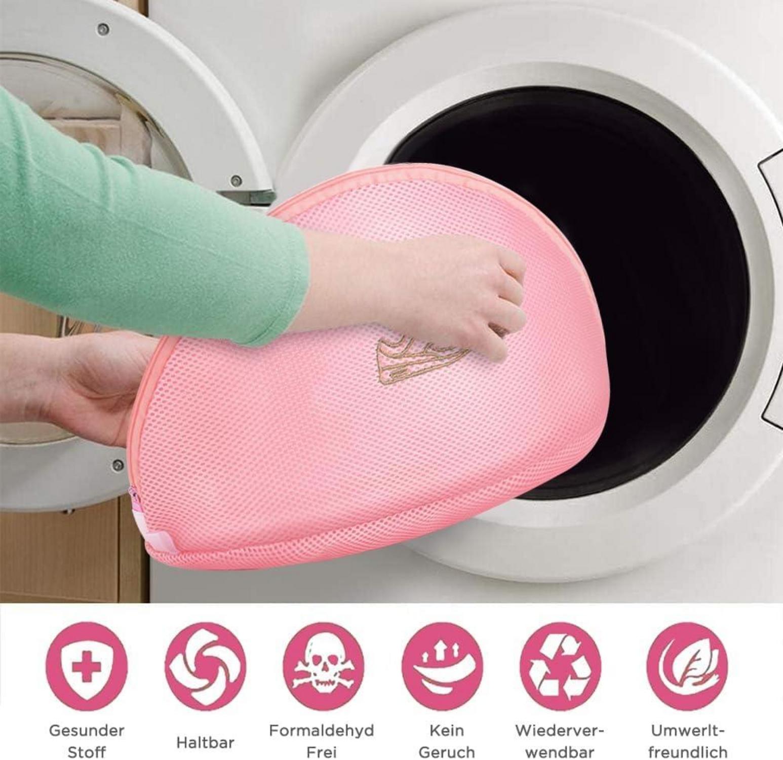 2er Pack Wäschenetz Wäschesack Rosa für Schuhe Sneaker Schutz Organizer