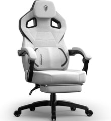Gaming Stuhl Stoff mit Fußstütze, großer hoher für schwere