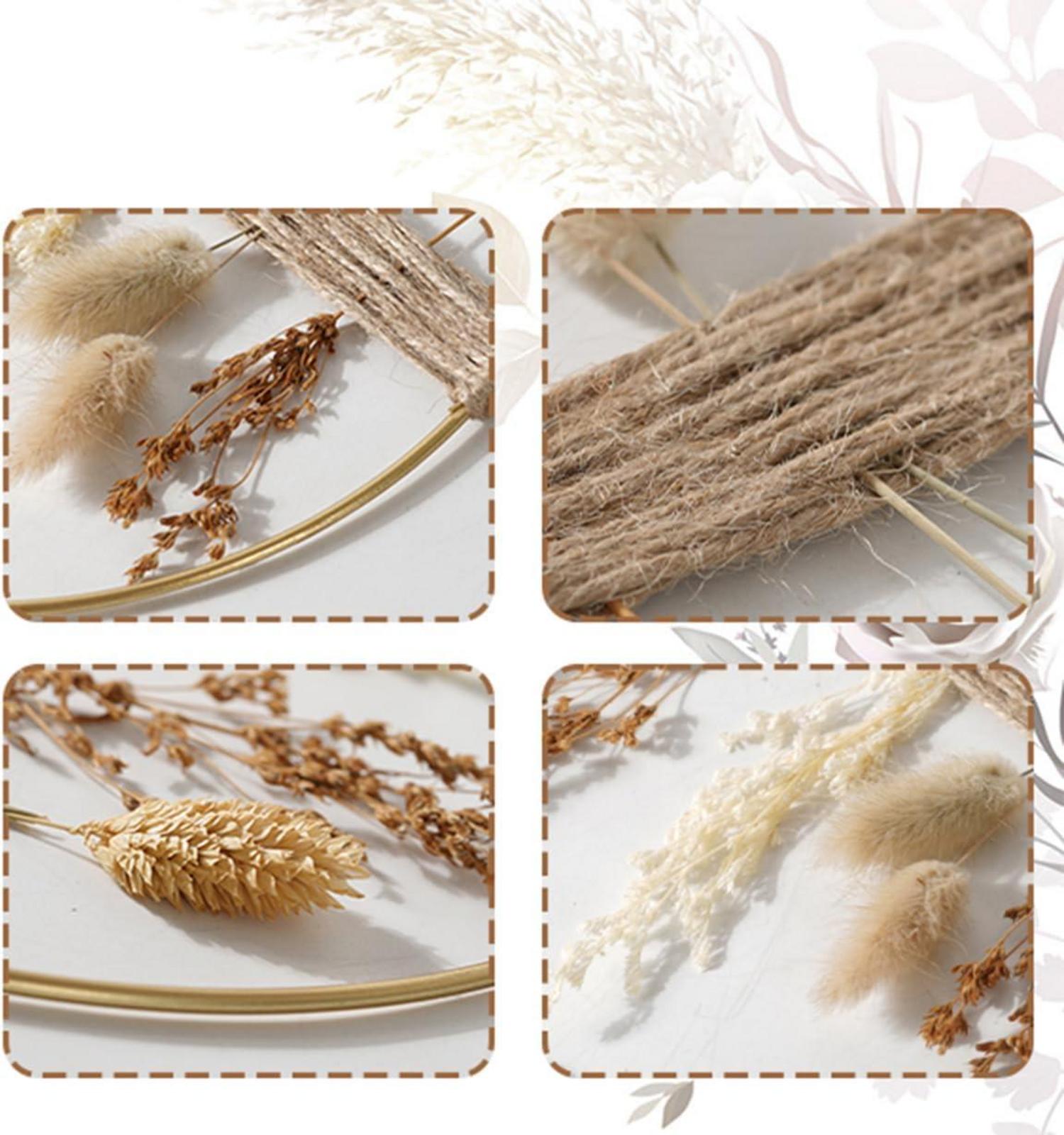 Trockenblumenkranz mit Gold Metallring in Boho-Stil