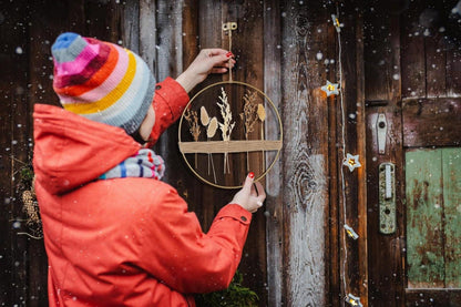 Trockenblumenkranz Gold Metallring 2er Set Boho Deko Ganzjährig