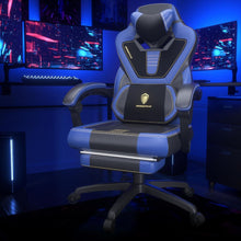 Dowinx Gaming Stuhl mit Massagefunktion und Fußstütze, Blau