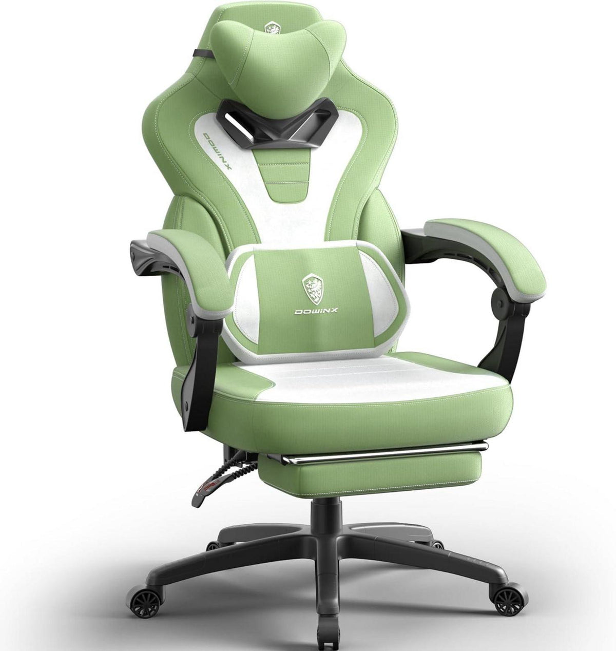 Ergonomischer Gaming Stuhl mit Massage & Fußstütze, grün