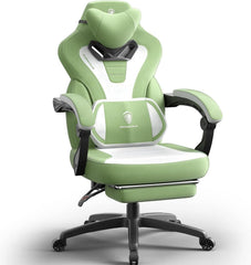 Ergonomischer Gaming Stuhl mit Massage & Fußstütze, grün