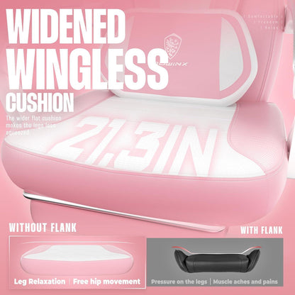 Gaming Stuhl mit Massage PU Pink Fußstütze Ergonomisch Schwere