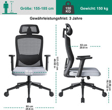 Ergonomischer Bürostuhl mit verstellbarer