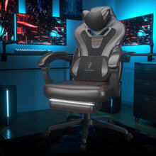 Dowinx Gaming Stuhl mit Massage und Fußstütze Schwarz