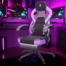 Dowinx Gaming Stuhl mit Fußstütze und Massagefunktion, Lila