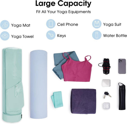 Yogatasche Damen mit Nassfach und Flaschentasche Mintgrün Gym Yoga Tasche