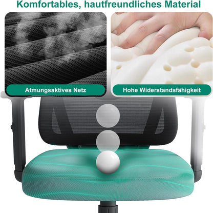 Ergonomischer Bürostuhl mit Automatischer Lordosenstütze, Grau
