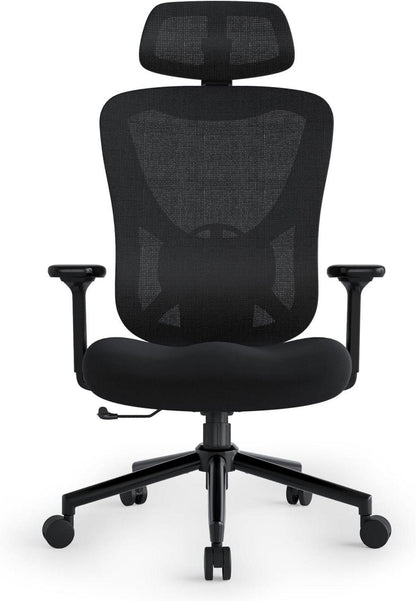 Ergonomischer Gaming Bürostuhl Hochklappbar 150KG Belastbar Schwarz
