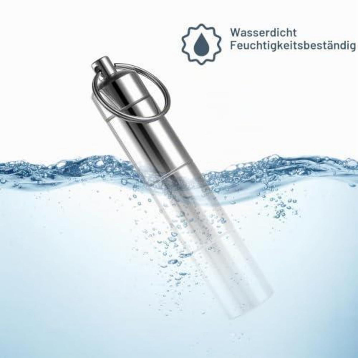 2er-Set Pillendose Schlüsselanhänger Wasserdicht, 3 Fächer