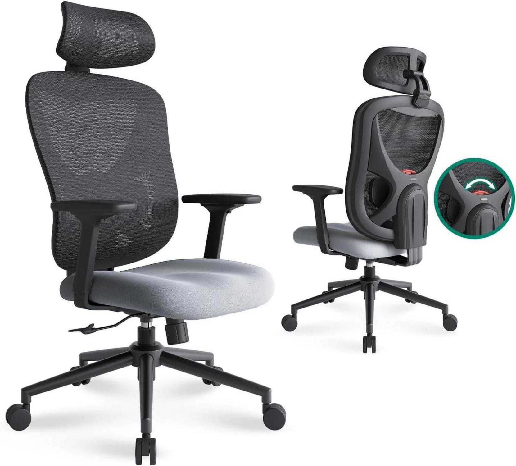 Ergonomischer Gaming Bürostuhl mit Hochklappfunktion & Lendenkissen