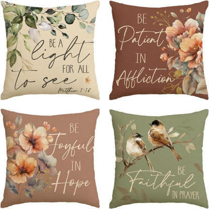 Artoid Inspirational Sprüche Blätter Blumen Vögel Herbst Kissenbezüge
