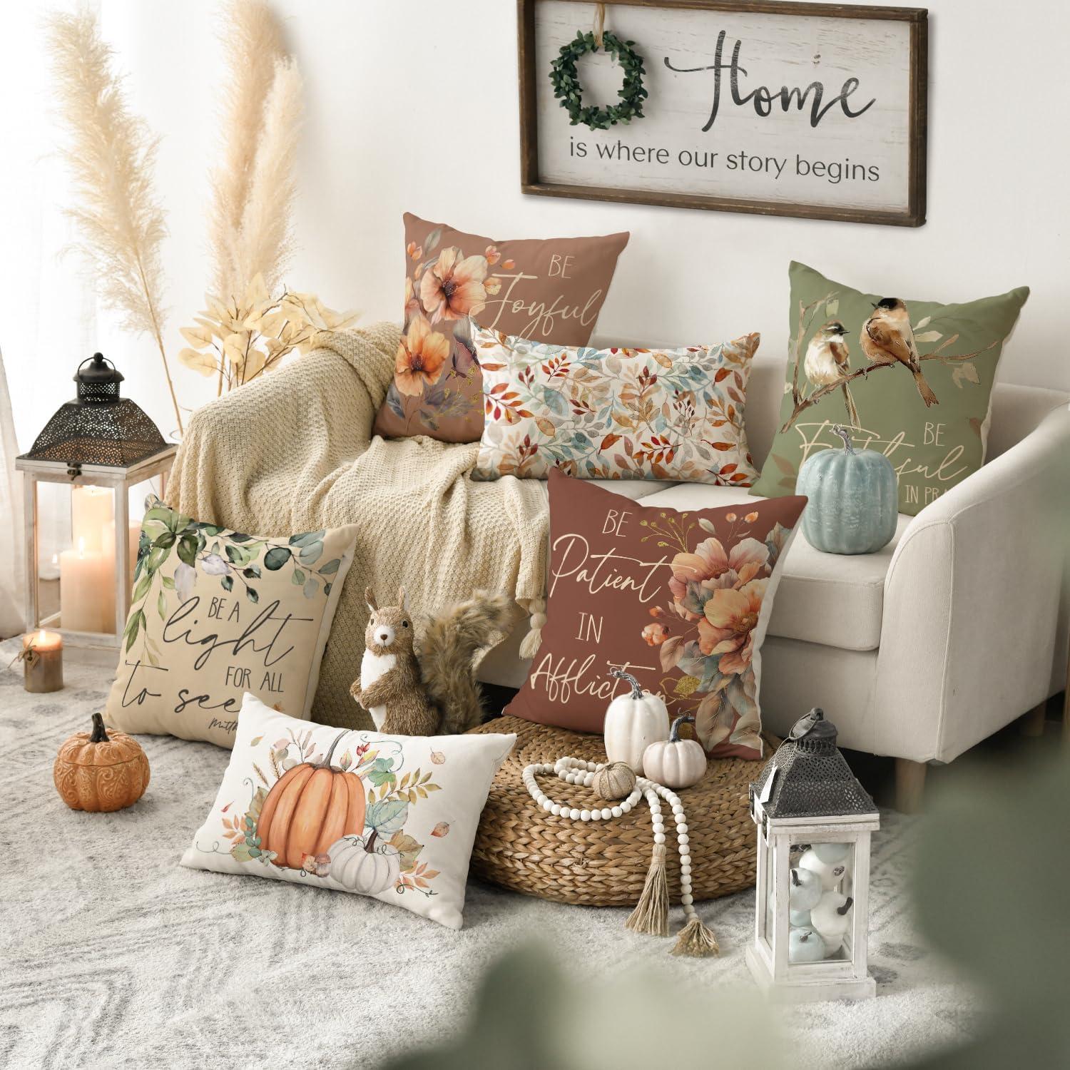 Artoid Inspirational Sprüche Blätter Blumen Vögel Herbst