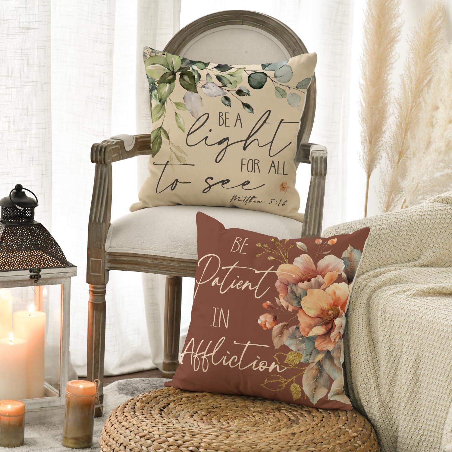 Artoid Inspirational Sprüche Blätter Blumen Vögel Herbst Kissenbezüge