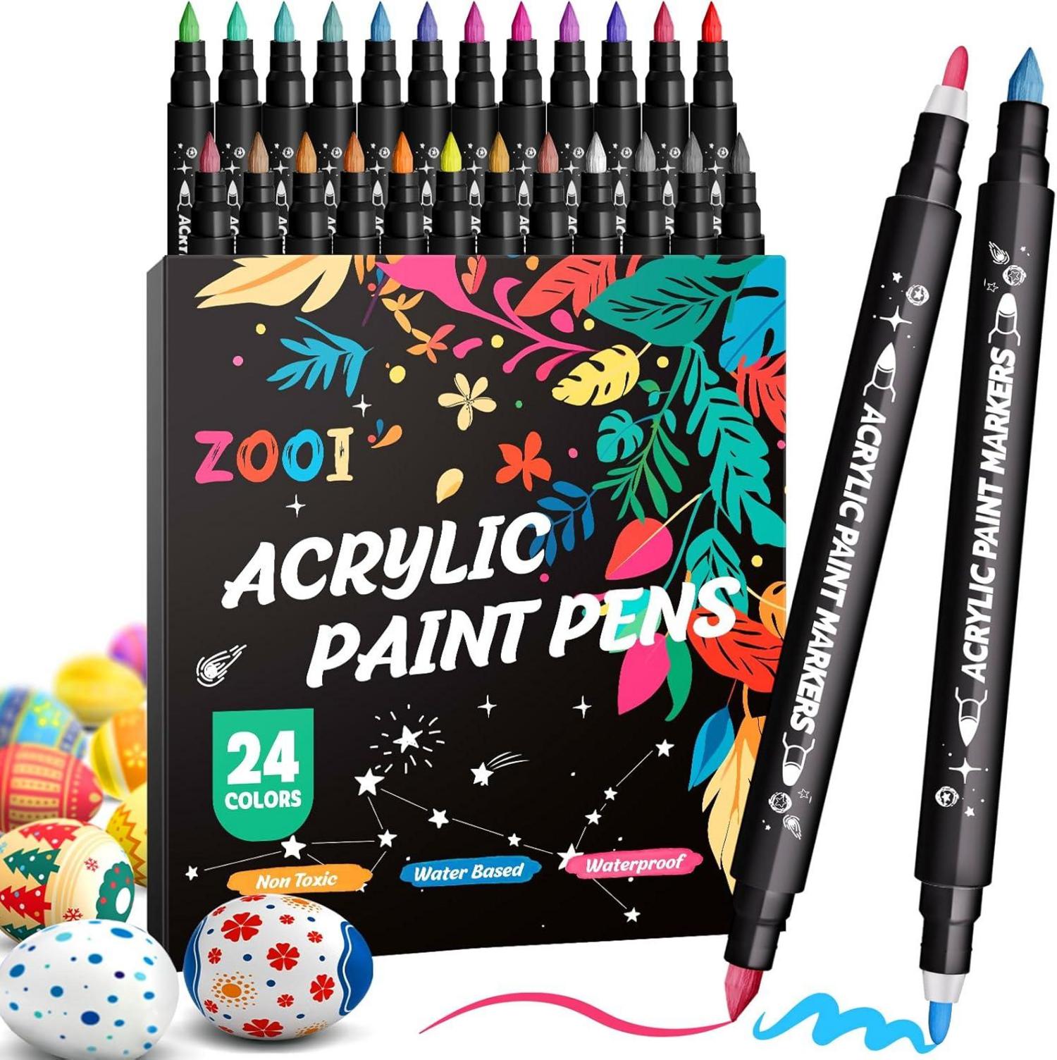 Acrylstifte für Steine & Holz, Wasserfest, Dual Tip Marker