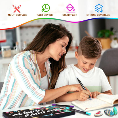 24 Farben Acrylstifte Dual Tip Wasserfest Holz Stein Marker